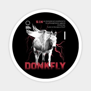 Fantasy donkey with angels wings sin definition street wear Magnet